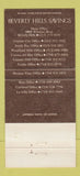 Matchbook Cover - Beverly Hills Savings CA 30 Strike