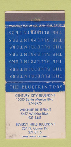 Matchbook Cover Century City Blueprint Los Angeles Beverly Hills WEAR 30 Strike