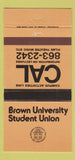 Matchbook Cover - Brown Unversity Student Union Providence RI 30 Strike