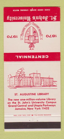 Matchbook Cover - St John's University New York City 1970 30 Strike