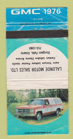 Matchbook Cover - Lalonde Motors Buick Sturgeon Falls ON 1976 WORN 30 Strike
