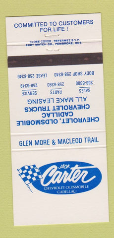 Matchbook Cover - Jack Carter Chevrolet Oldsmobile Canada 30 Strike