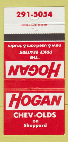 Matchbook Cover - Hogan Chevrolet Oldsmobile Canada 30 Strike