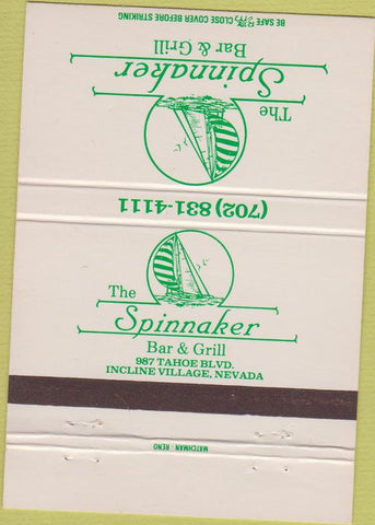 Matchbook Cover - Spinnaker Bar Grill Incline Village NV 40 Strike