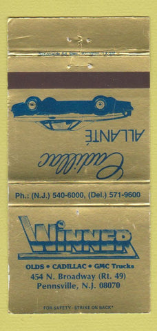 Matchbook Cover - Winner Oldsmobile Cadillac GMC Pennville NJ 30 Strike