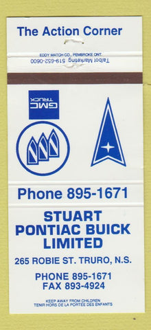 Matchbook Cover - Stuart Pontiac Buick Truro NS 30 Strike