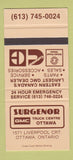 Matchbook Cover - GMC Trucks Ottawa ON Surgenor SAMPLE 30 Strike