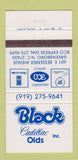 Matchbook Cover - Black Cadillac Oldsmobile Greensboro NC 30 Strike