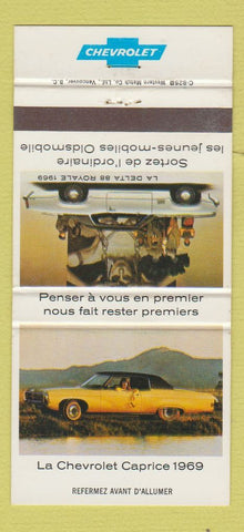 Matchbook Cover - 1969 Chevrolet Oldsmobile Ste Foy QC 30 Strike