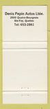 Matchbook Cover - 1969 Chevrolet Oldsmobile Ste Foy QC 30 Strike