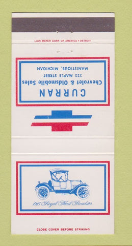 Matchbook Cover - Curran Chevrolet Oldsmobile Manistique MI 30 Strike