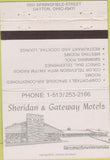 Matchbook Cover - Sheridan Gateway Motels Dayton OH 40 Strike