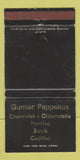 Matchbook Cover - Peppekus Chevrolet Oldsmobile Pontiac Buick Cadillac 30 Strike