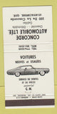 Matchbook Cover Concorde Chevrolet Oldsmobile Cadillac St Hyacinthe QC 30 Strike