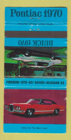 Matchbook Cover - 1970 Buick Pontiac Victoriaville QC WORN 30 Strike