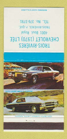 Matchbook Cover - Trois Rivieres Chevrolet QC Oldsmobile 1970 30 Strike