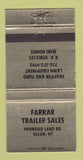 Matchbook Cover - Farrar Trailer Sales Lawn Mowers Olean NY 30 Strike