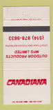 Matchbook Cover - Canadiana Outdoor Products Lawn Mowers 30 Strike