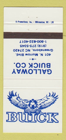 Matchbook Cover - Galloway Buick Greensboro NC 30 Strike