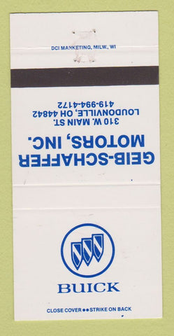 Matchbook Cover - Geib Schaffer Motors Buick Loudonville OH 30 Strike