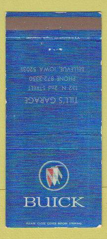 Matchbook Cover - Till's Garage Buick Bellevue IA 30 Strike