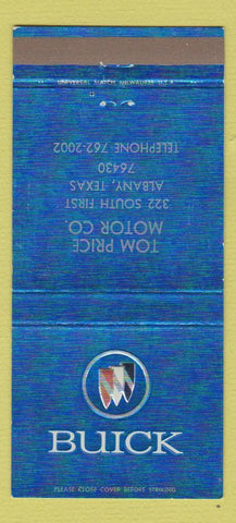 Matchbook Cover - Tom Price Buick Albany TX 30 Strike