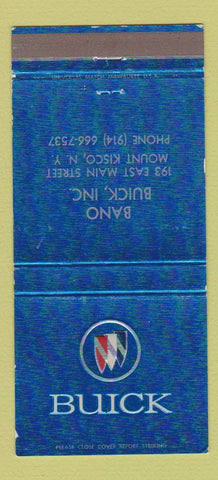 Matchbook Cover - Bano Buick Mount Kisco NY 30 Strike