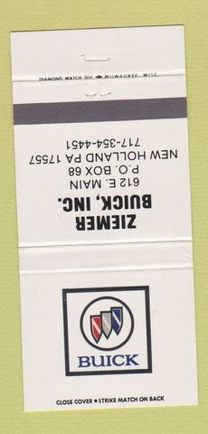 Matchbook Cover - Ziemer Buick New Holland PA 30 Strike