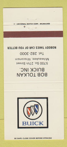 Matchbook Cover - Bob Tolkan Buick Milwaukee WI 30 Strike