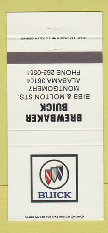 Matchbook Cover - Brewbaker Buick Montgomery AL 30 Strike