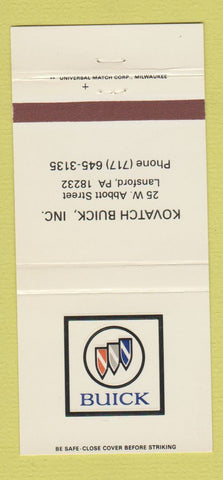 Matchbook Cover - Kovatch Buick Lansford PA 30 Strike