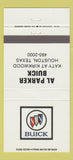 Matchbook Cover - Al Parker Buick Houston TX 30 Strike