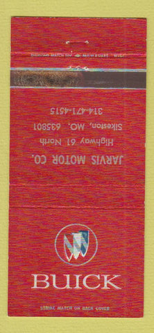 Matchbook Cover - Jarvis Motors Buick Sikeston MO WEAR 30 Strike