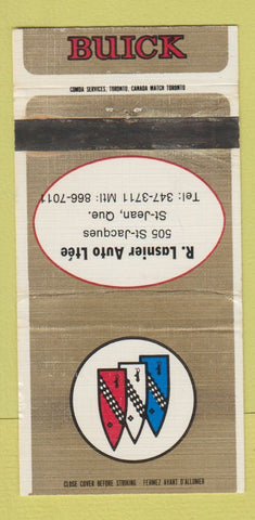 Matchbook Cover - R Lasnier Buick St Jean QC WEAR 30 Strike