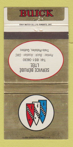 Matchbook Cover - Berube Buick Pontiac Acadian GMC Trois Pistoles QC 30 Strike