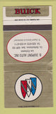 Matchbook Cover - Dupont Buick Bellechasse QC WEAR 30 Strike