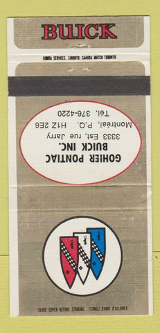 Matchbook Cover - Gohier Pontiac Buick Montreal QC WEAR 30 Strike
