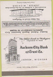 Matchbook Cover - Jackson City Bank Jackson MI WEAR 40 Strike