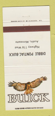 Matchbook Cover - Dibble Pontiac Buick Austin MN 30 Strike