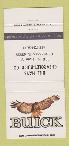 Matchbook Cover - Bill Hays Chevrolet Buick Christopher IL 30 Strike