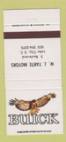 Matchbook Cover - WJ Tarte Buick Lake City SC 30 Strike