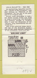 Matchbook Cover - Overland Hotel Casino Reno NV Julia Bulette 30 Strike