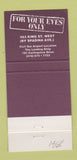 Matchbook Cover - For Your Eyes Only Strip club girlie Toronto ON 30 Strike