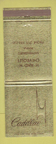 Matchbook Cover - Cadillac H and H Shippensburg PA