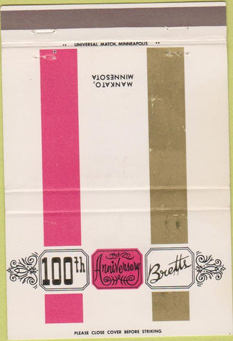 Matchbook Cover - Bretts Mankato MN 40 Strike