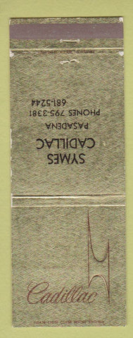 Matchbook Cover - Cadillac Symes Pasadena CA
