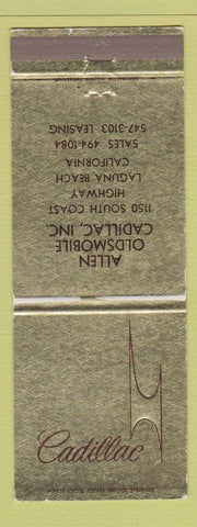 Matchbook Cover - Cadillac Allen Oldsmobile Laguna Beach CA WORN