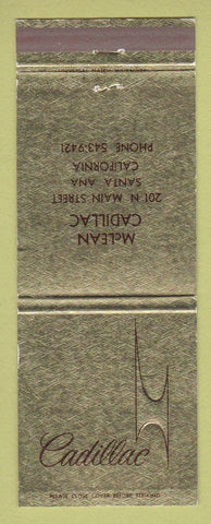 Matchbook Cover - Cadillac McLean Santa Ana CA