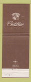 Matchbook Cover - Cadillac Motor Car Division