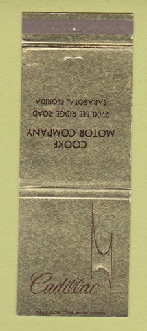 Matchbook Cover - Cadillac Cooke Motors Sarasota FL WEAR